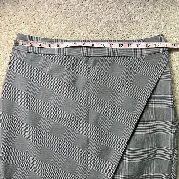 Express Asymmetric Wrap Pencil Skirt Plaid Herringbone 12 - Picture 5 of 5